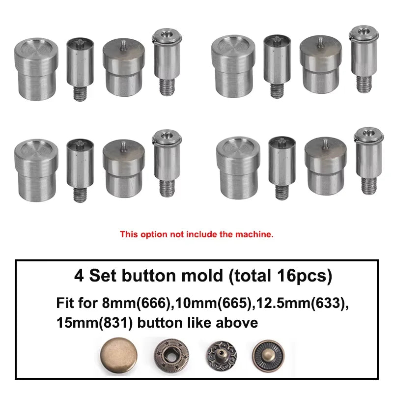 WUTA Hand Press Button Installation Machine Manual Press Grommet Eyelet Installer Tools Snap Fastener Metal Mold Mute Craft Tool