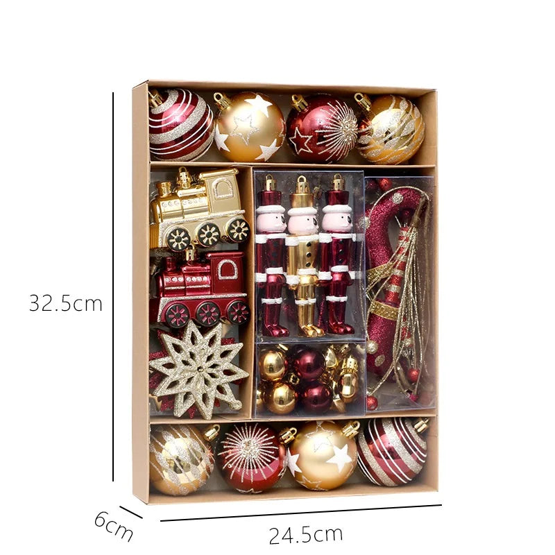 Shunmaii 50Pcs Christmas Ball Ornaments Set