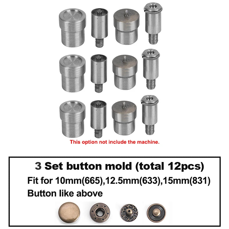 WUTA Hand Press Button Installation Machine Manual Press Grommet Eyelet Installer Tools Snap Fastener Metal Mold Mute Craft Tool