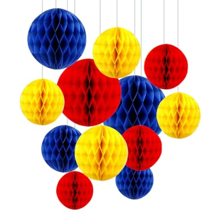 12Pcs 6" 10" Honeycomb Balls Decorations Hanging Tissue Paper Pom Poms for Birthday Wedding Party Decorations, Home Decor