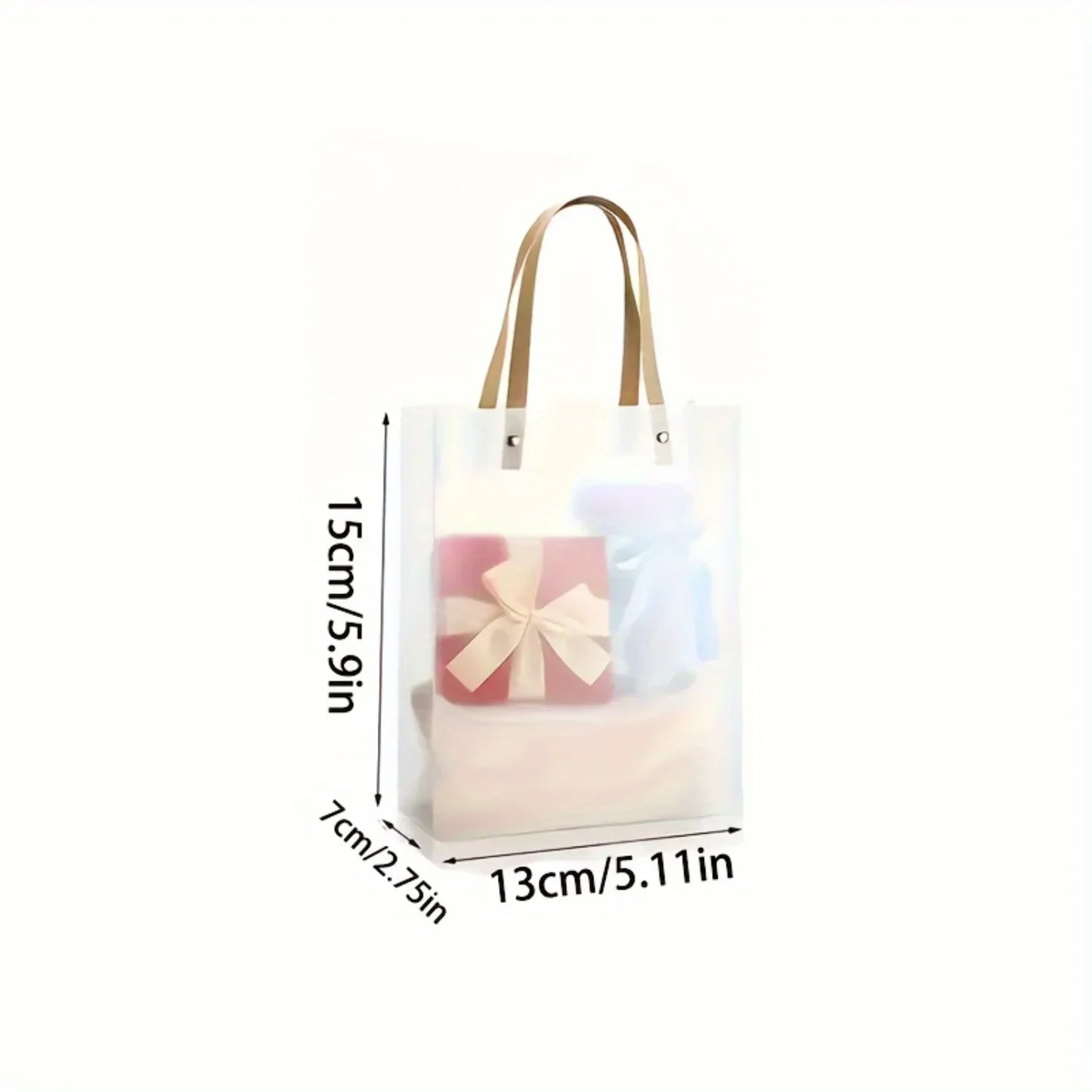 10 Piece Elegant Transparent PVC Gift Bags With Ribbon Bows For Weddings Birthdays And Holiday Parties