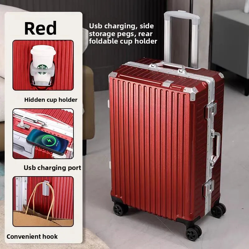 Ultra Sturdy Aluminum Frame Luggage Set With Universal Wheels
