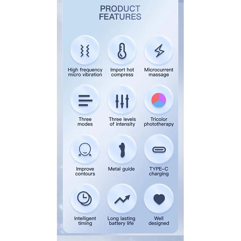 Portable Electric V-Face Lift Roller Massager EMS Microcurrent Sonic Vibration Facial Lifting Skin Tighten Massage Beauty Device