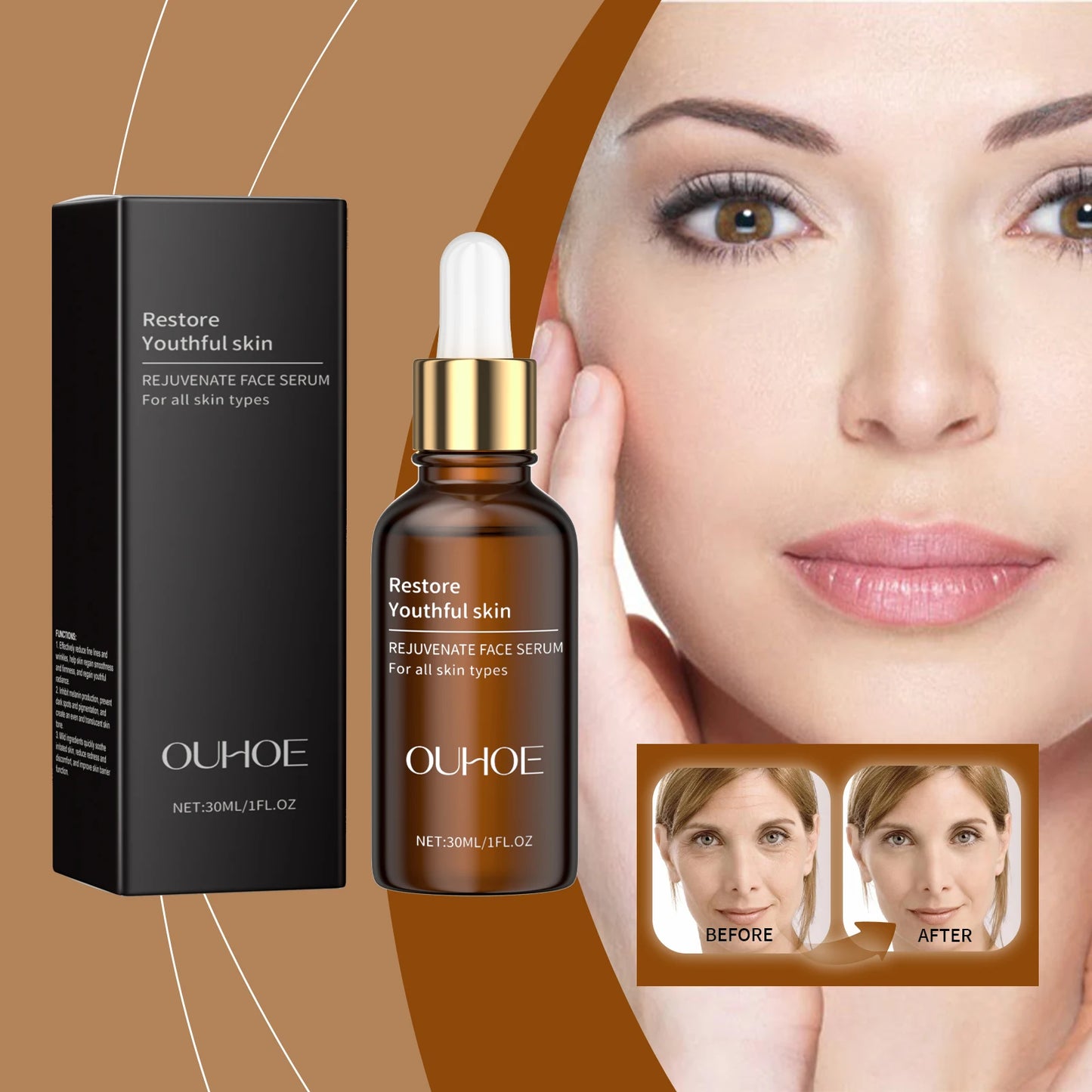 Retinol Facial essence for Face Reduce Melanin Rejuvenation Moisturzing Smoothing Tightening Facial Serum Shrink Pore Firming