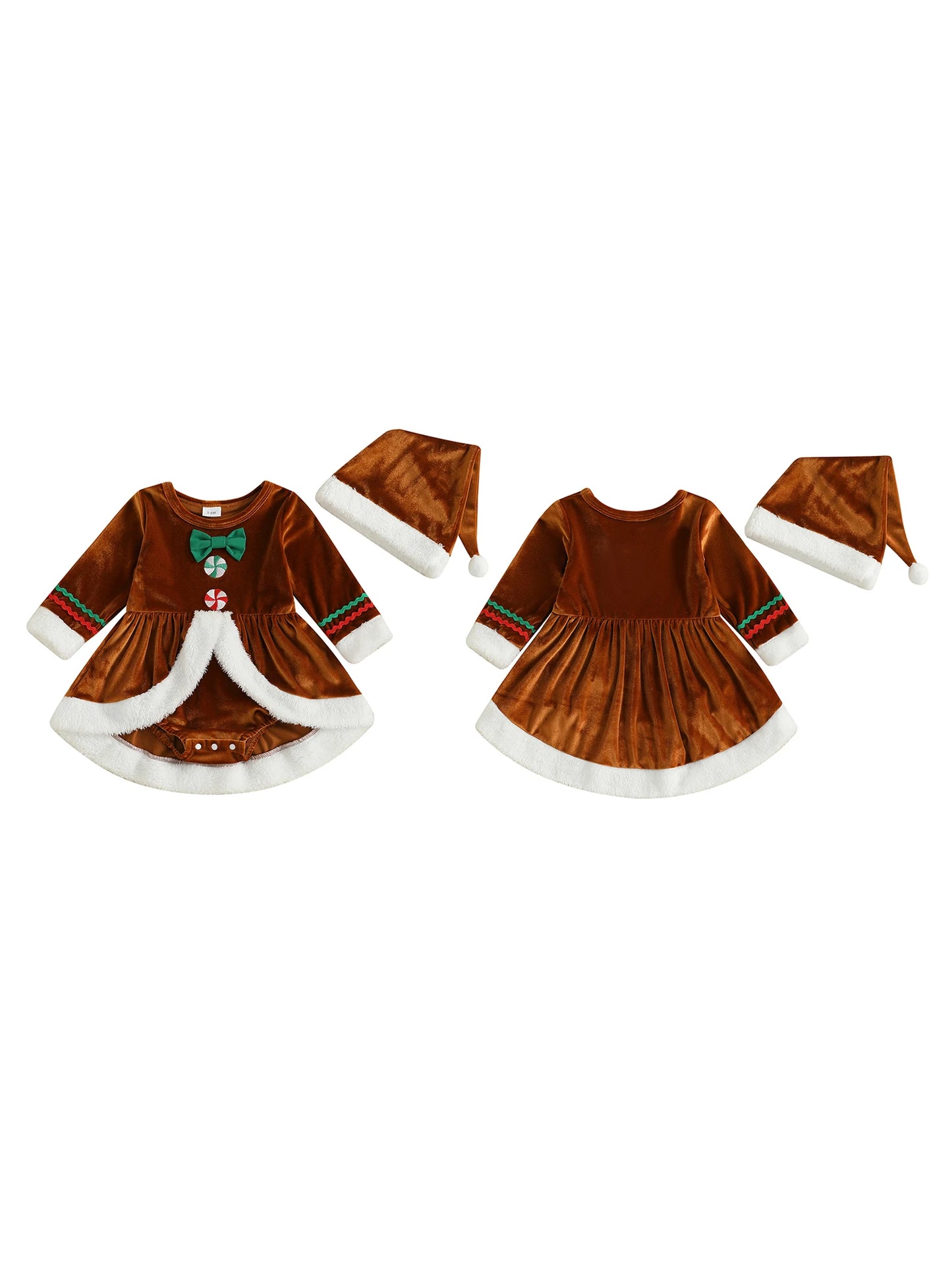 Guangdong Toddler Girl Winter Fleece Jumpsuit Set Santa Hat