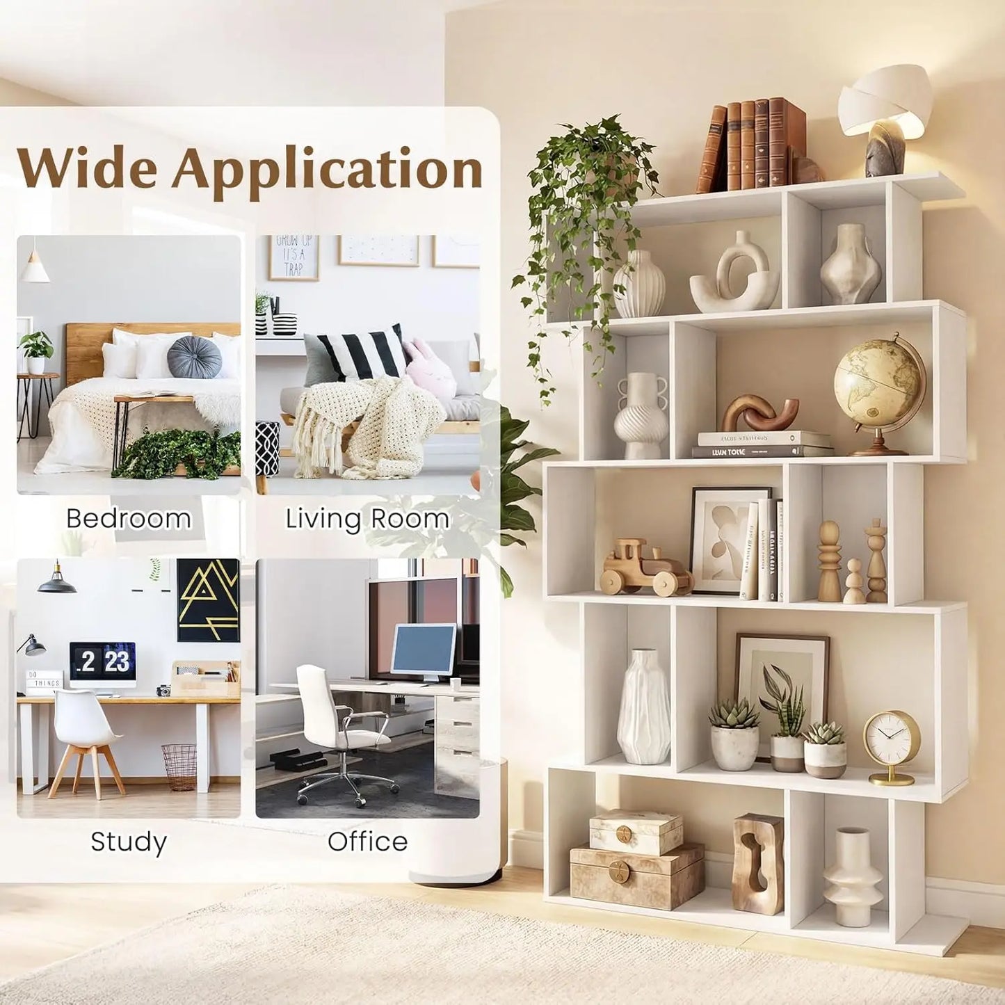 5-Tier 10-Cube Bookcase Set 2 Closed-Back Cubbies Anti-topple Kit Living Room Home Office Bedroom Shelf, Customized