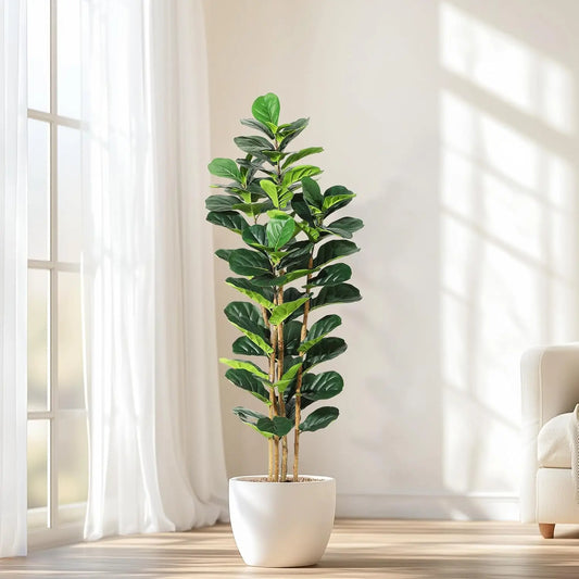 HiMISSCN Fiddle Leaf Fig Tree With Pot Artificial Plant
