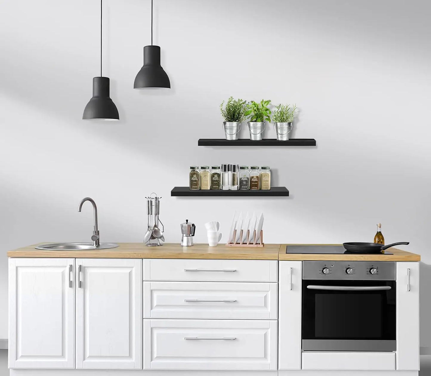 Floating Wall Shelves With Invisible Brackets 2 Pack