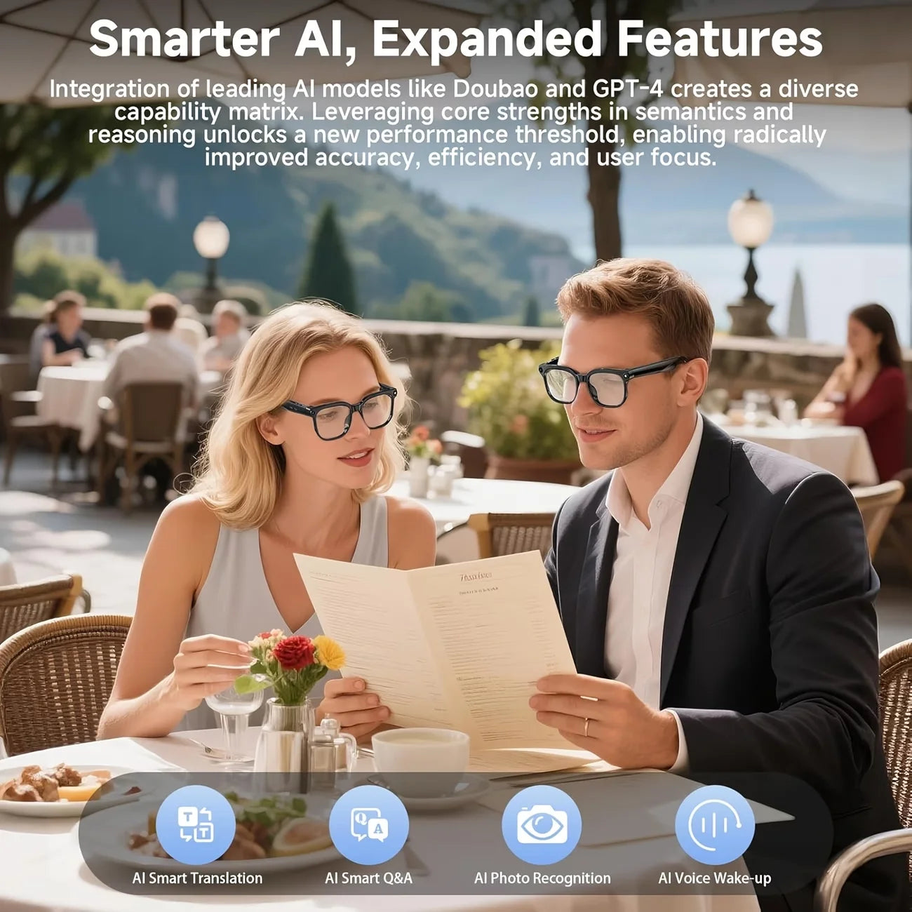 Giinova AI Smart Video Glasses With 8MP Camera And 4K Recording