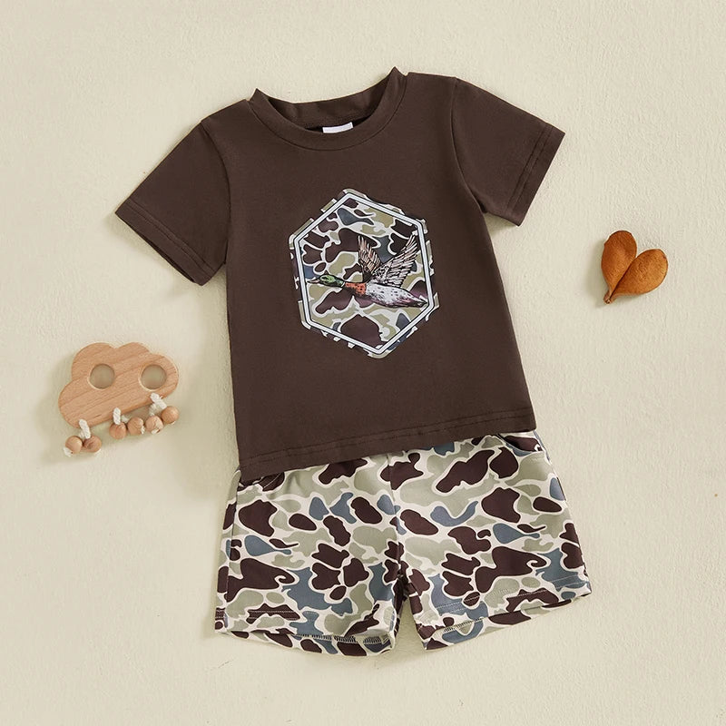 Infant Boys Camo Tee And Shorts 2 Piece Summer Set