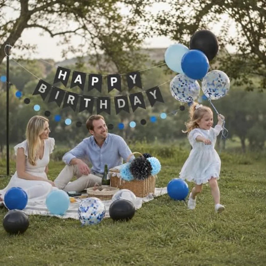 Boys Birthday Party Decorations Banner Balloons And Curtain Set
