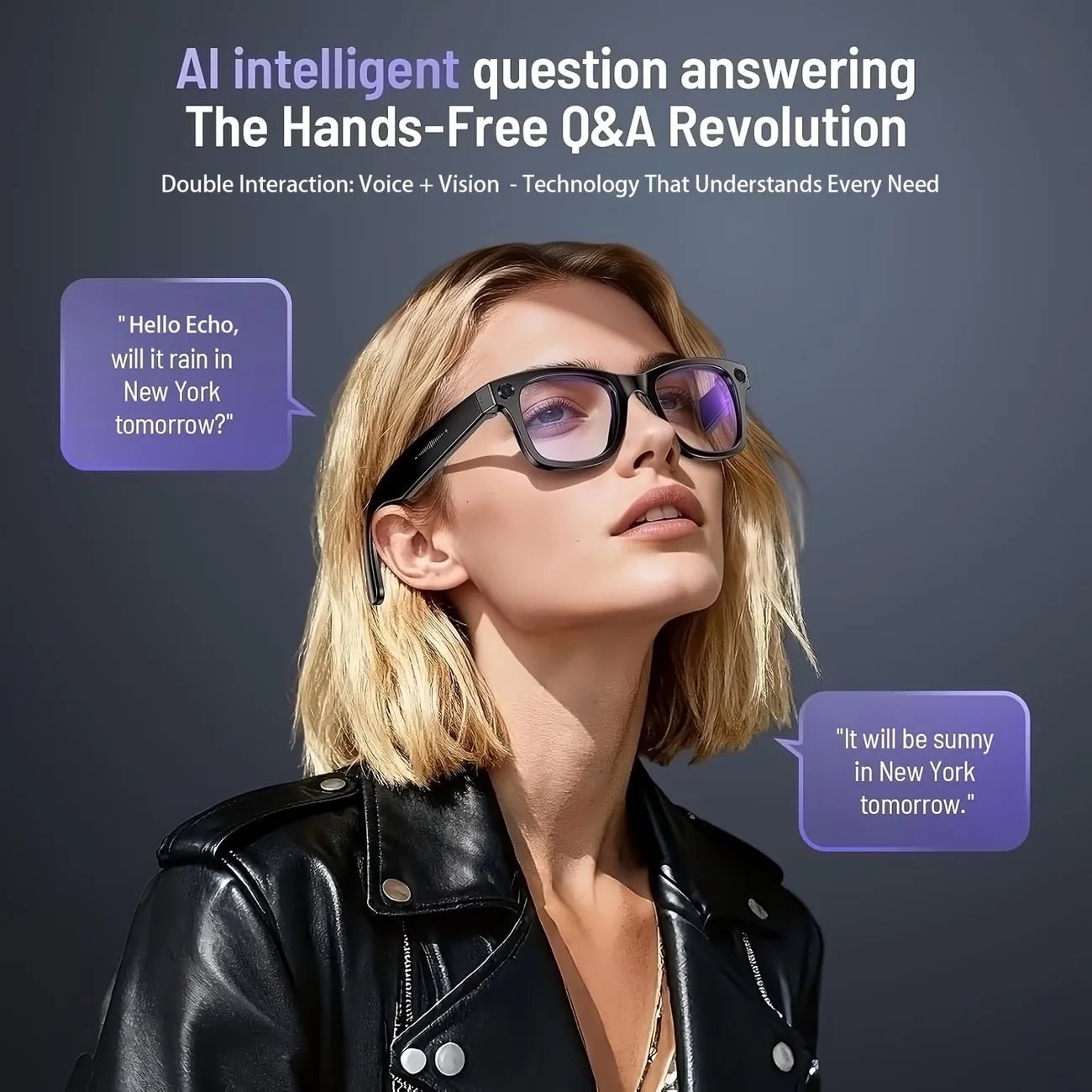 Giinova AI Smart Video Glasses With Camera For 8MP Photos