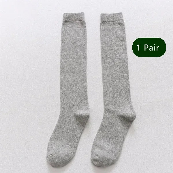 WHLYZ YWCN Men Cotton Knee High Business Socks For Dress