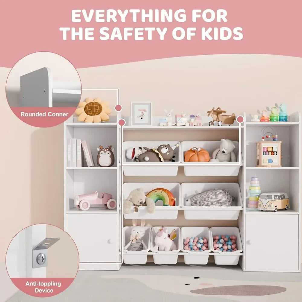 Angduo Kids Toy Storage Organizer With 8 Removable Bins