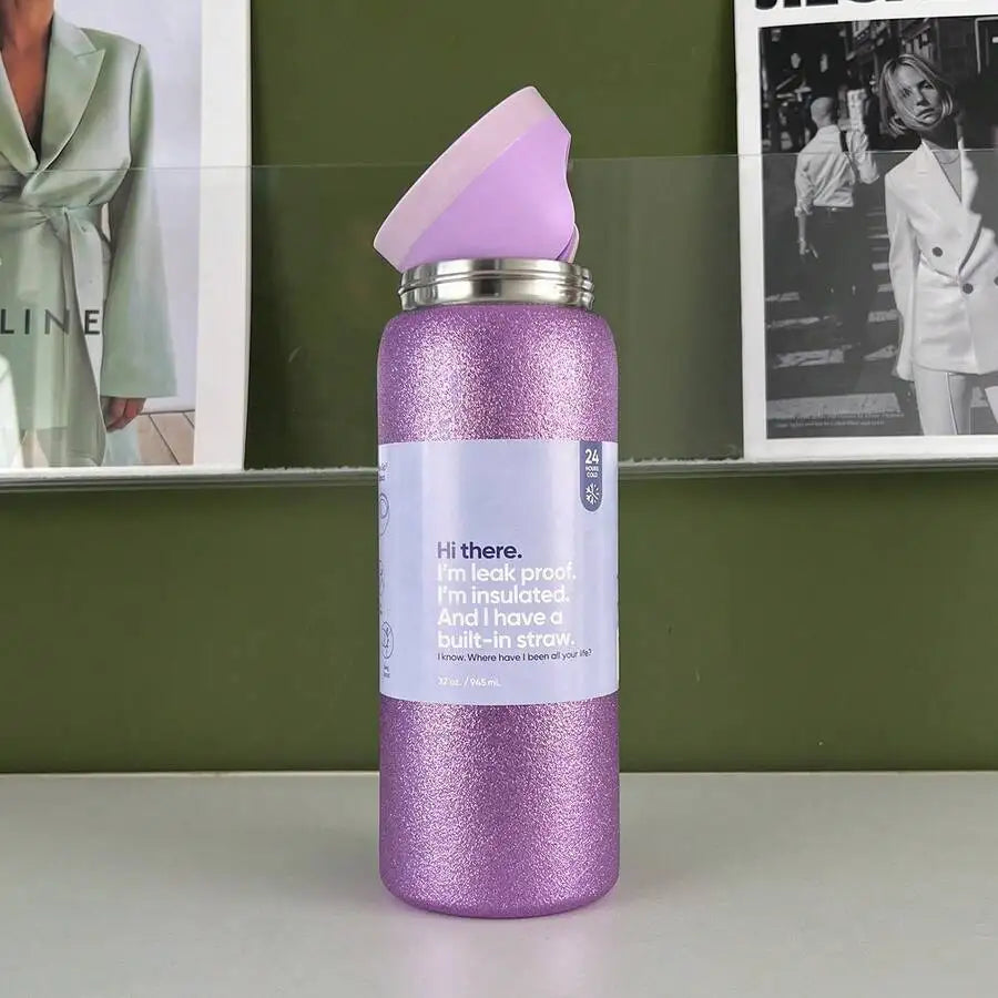 Insulated Stainless Steel Water Bottle With Straw For Travel And Sports