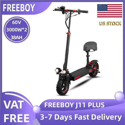 Freeboy J11 Plus 1200W Folding Fat Tire Electric Scooter
