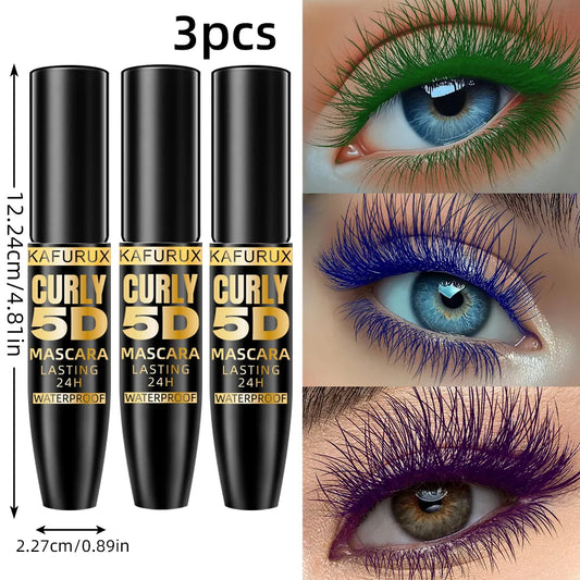 3pcs Color Eyelash Mascara Thick Curl Waterproof Natural Eyelash Long Lasting Blue Green Purple Eye Makeup Korean Cosmetics for Women Gifts