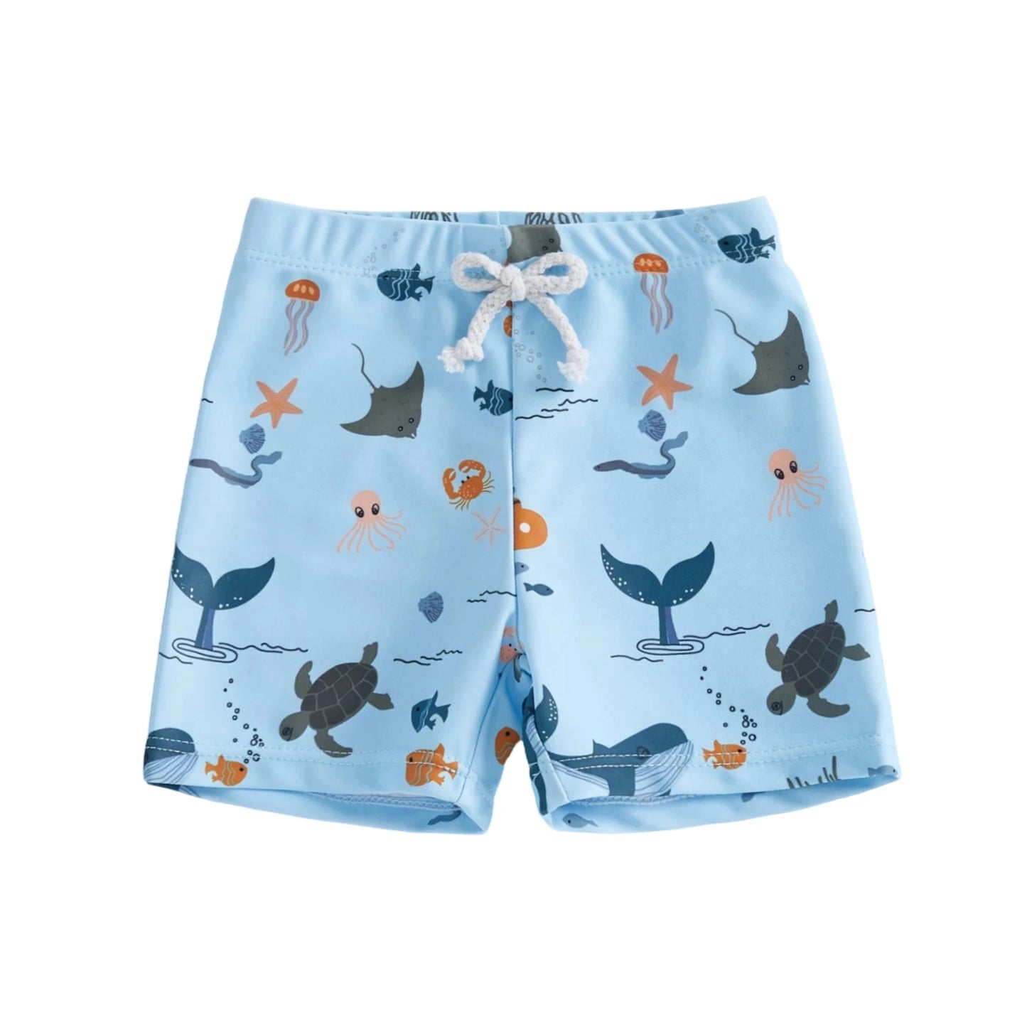 Kids Shark Print Quick Dry Swim Shorts For Summer Beachwear