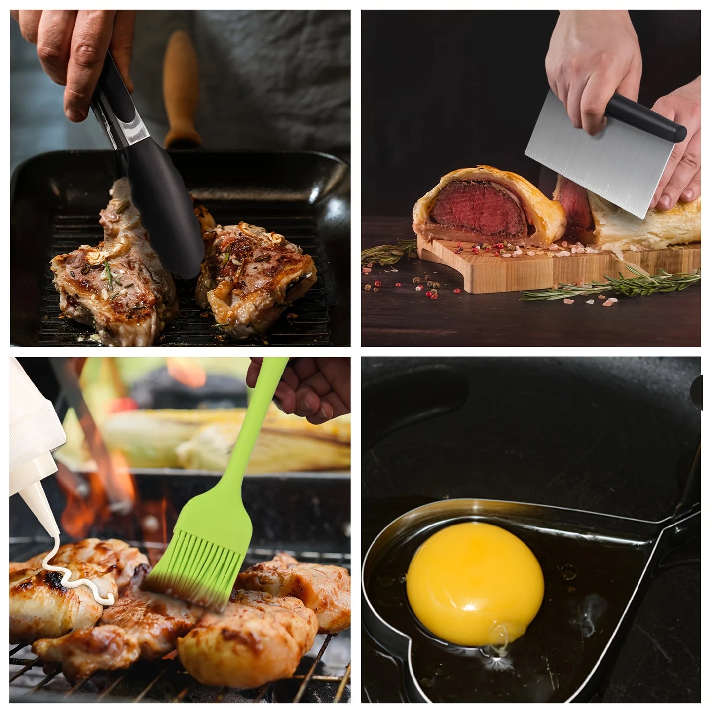 15 Piece Flat Top Grill Tool Set For Blackstone And Camping Stainless Steel Accessory Set For Outdoor Grilling