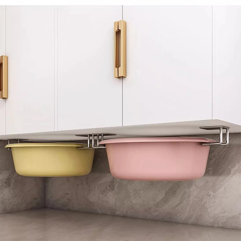 Stainless Steel Wall Mounted Storage Rack For Pots And Covers