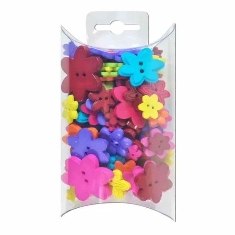 Value Flower Assorted Size Sew Thru Buttons, 31/2 Ounces