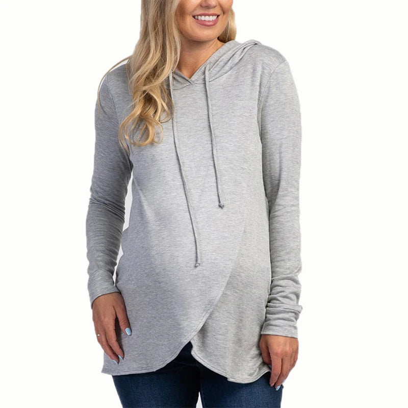 Guangdong Maternity Hooded Sweatshirt Nursing Long Sleeve Winter Wear