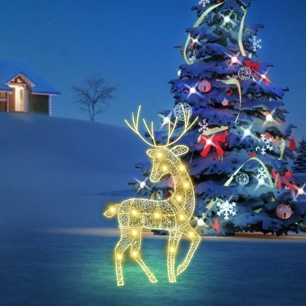 Alloet DIY Reindeer Ornaments Battery Powered Elk Garden Statue