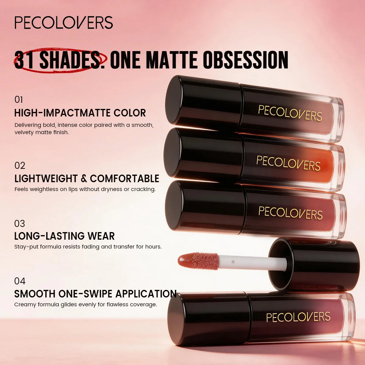 6PCS/SET Cream Matte Lip Tint Stick,Even Color Layering,Comfortable All-day Wear,Classic Neutral Lip Shades,Soft Fluffy Applicator Head,Compact Carry Lip Gloss Set,Suitable For Daily Travel And Everyday Female Makeup