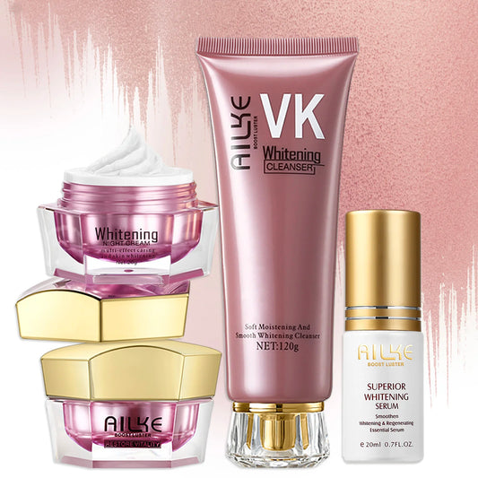 AILKE Lightening Facial Cream, Brightening, Reduce Spots, For Black and Dark Skin, Whitening Face Care Set for All Skin Types