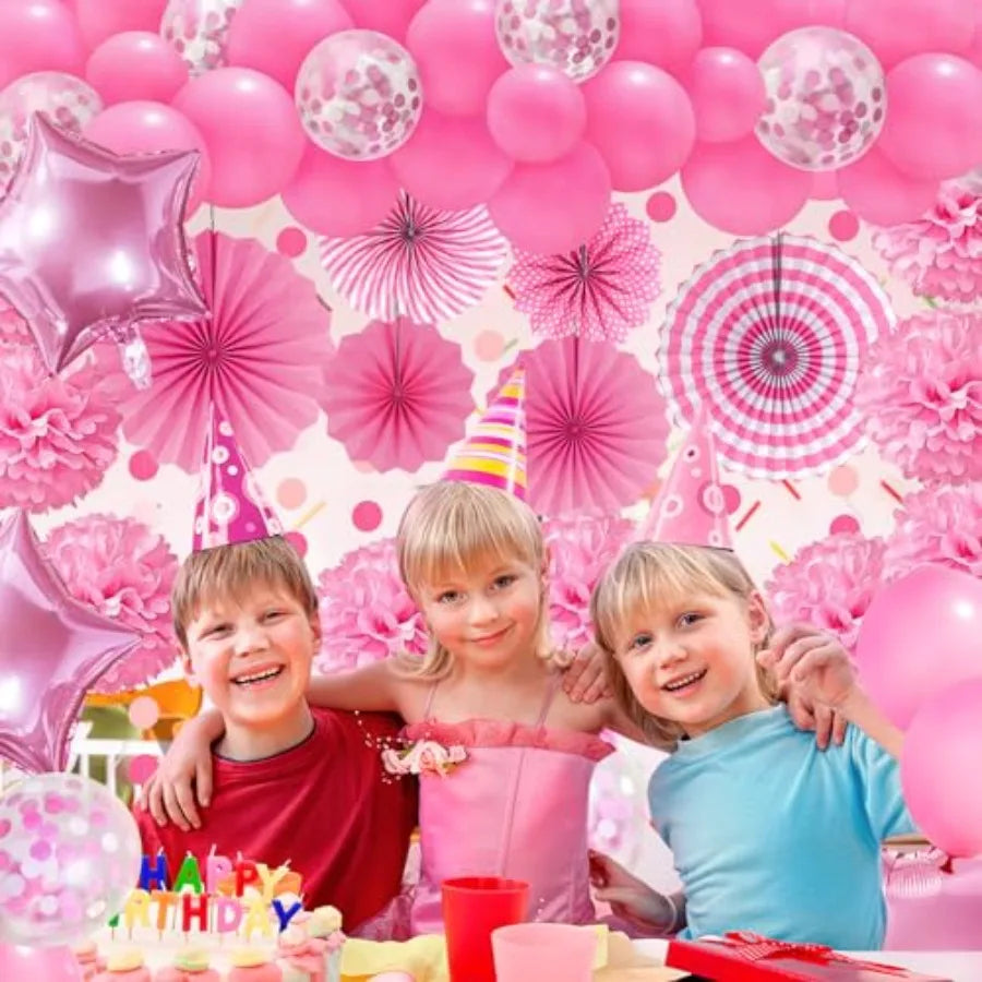 Party Decorations, Paper Pompom Balloon Garland Party Supplies for Women Girl Party Birthday Valentine's Day Baby Shower Bachel