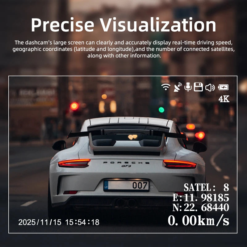 MÜÜBAE 4K 360 DashboardCam With GPS WiFi Front 4KUltraHD