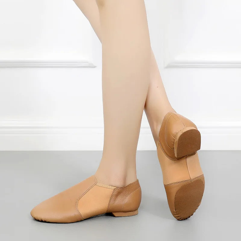 Genuine Leather Jazz Dance Shoes For Men Women And Kids Unisex Slip On Ballet Salsa Neo Bow Dance Footwear