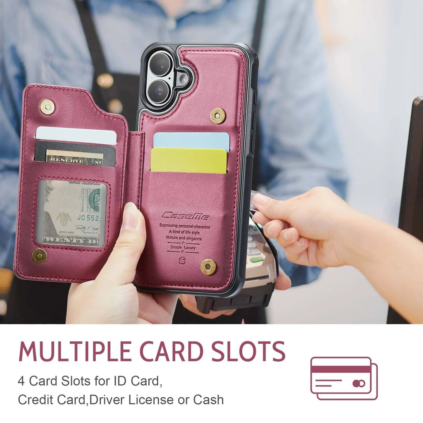 WeForDesign iPhone Case With Card Holder Wallet Kickstand RFID Blocking