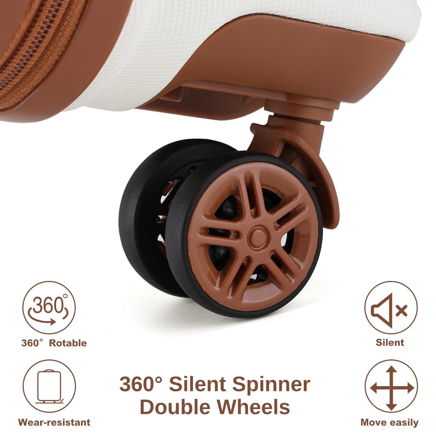 Kono 6 Piece Luggage Set ABS Hard Shell TSA Lock Case