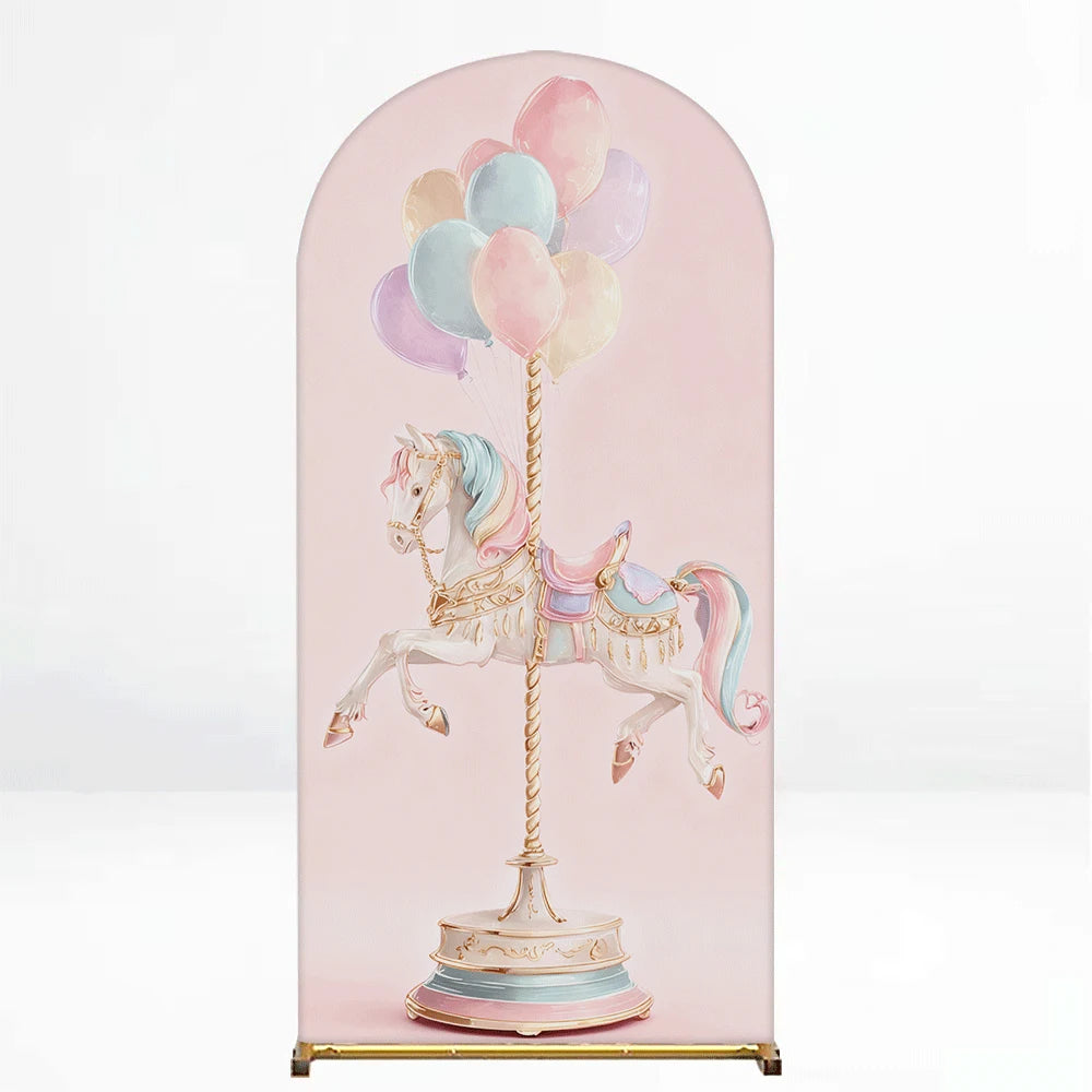 Carousel Theme Arch Backdrop For Kids Birthday Parties