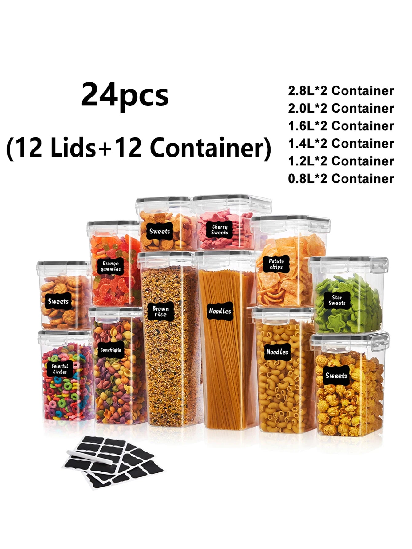 Sealed Food Storage Containers With Lids 24 Pack For Kitchen