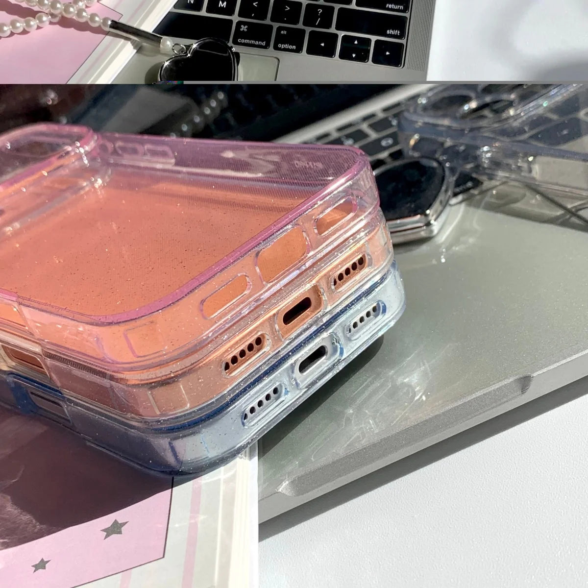 Ultra Thin Glitter Silicone Case for iPhone 13to17 Pro Max