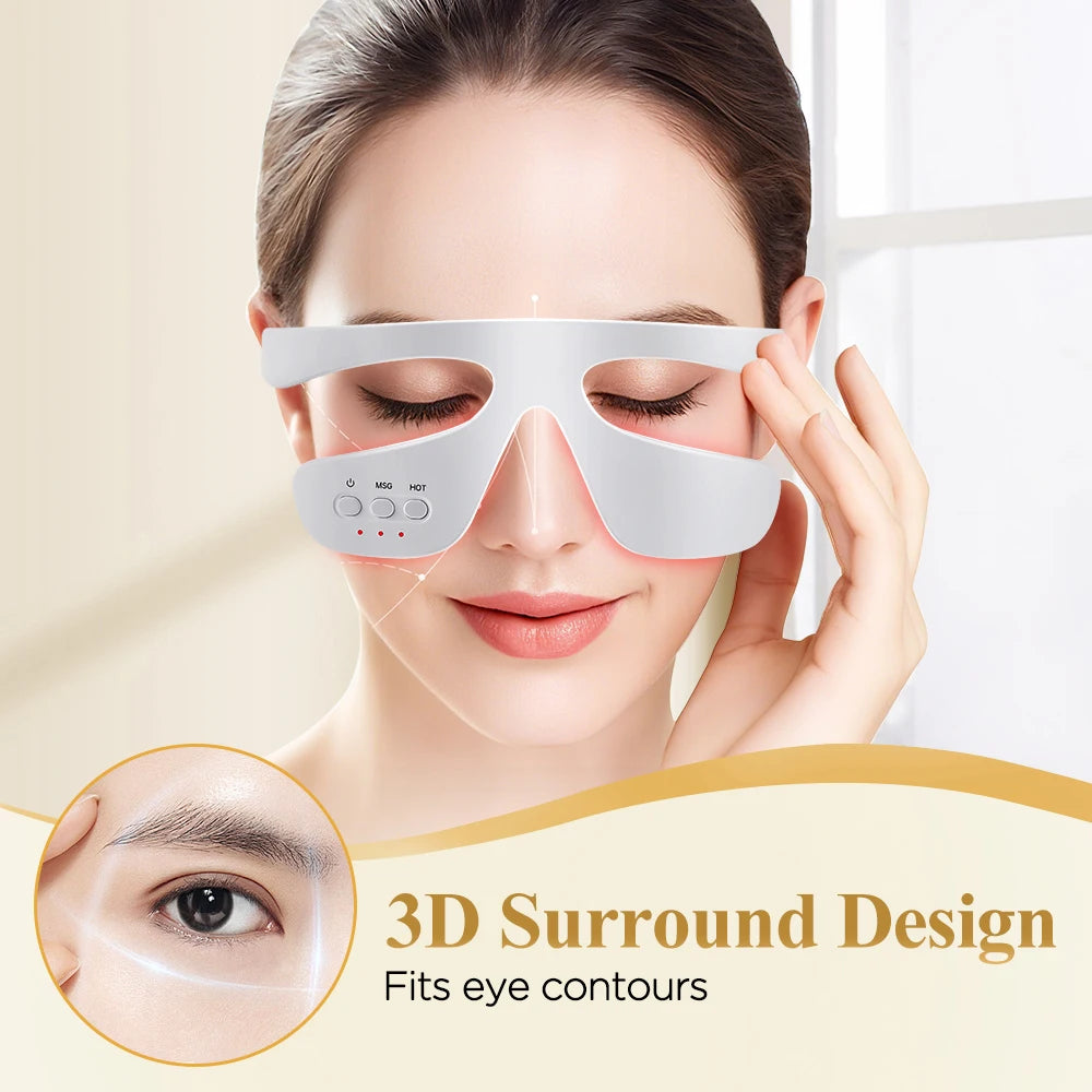 Eye Skin Care Red Light Therapy Beauty Device Microcurrent Eye Massager Hot Compress Remove Eye Bags Dark Circles Eye Lifting ﻿