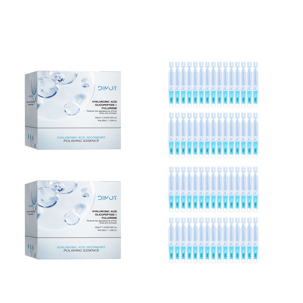 30pcs Hyaluronic Acid Face Serum Solution Nourish Repair Fine Lines Facial Hydration Anti-wrinkles Aging Face Care Essence 2 Set