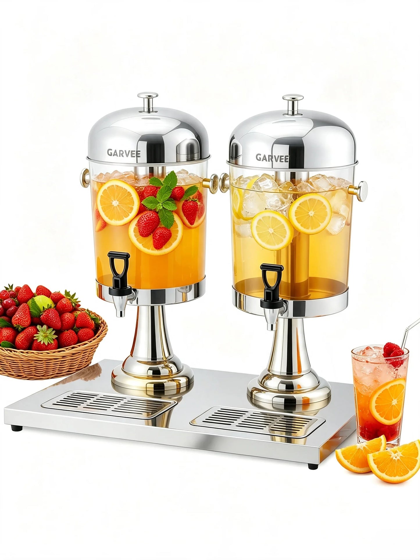 Tacleekii Commercial Stainless Steel Beverage Dispenser With Stand