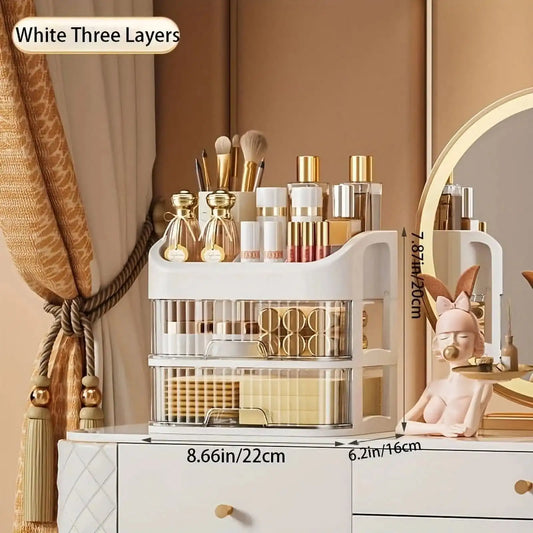 3-5 Layers Multi-Purpose Drawer Storage Cabinet, Dresser With Drawer Cosmetic Storage Box - Spacious Storage Space, Can Store Skin Care Products, Brushes, Eye Shadow, Lotion, Lipstick, Nail Polish - Very Suitable For Dresser,
