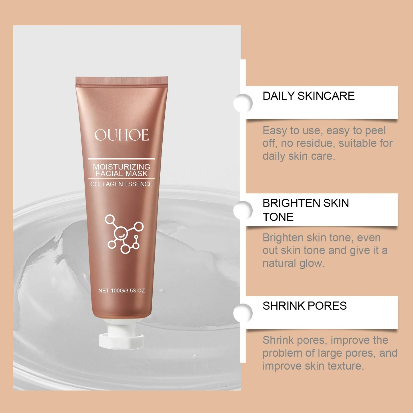 Collagen Peel-off Mask for Face Deep Cleansing Moisturizing Pore Shrinking Oil Control Hydrating, Beauty, Health, Skin Care Mask