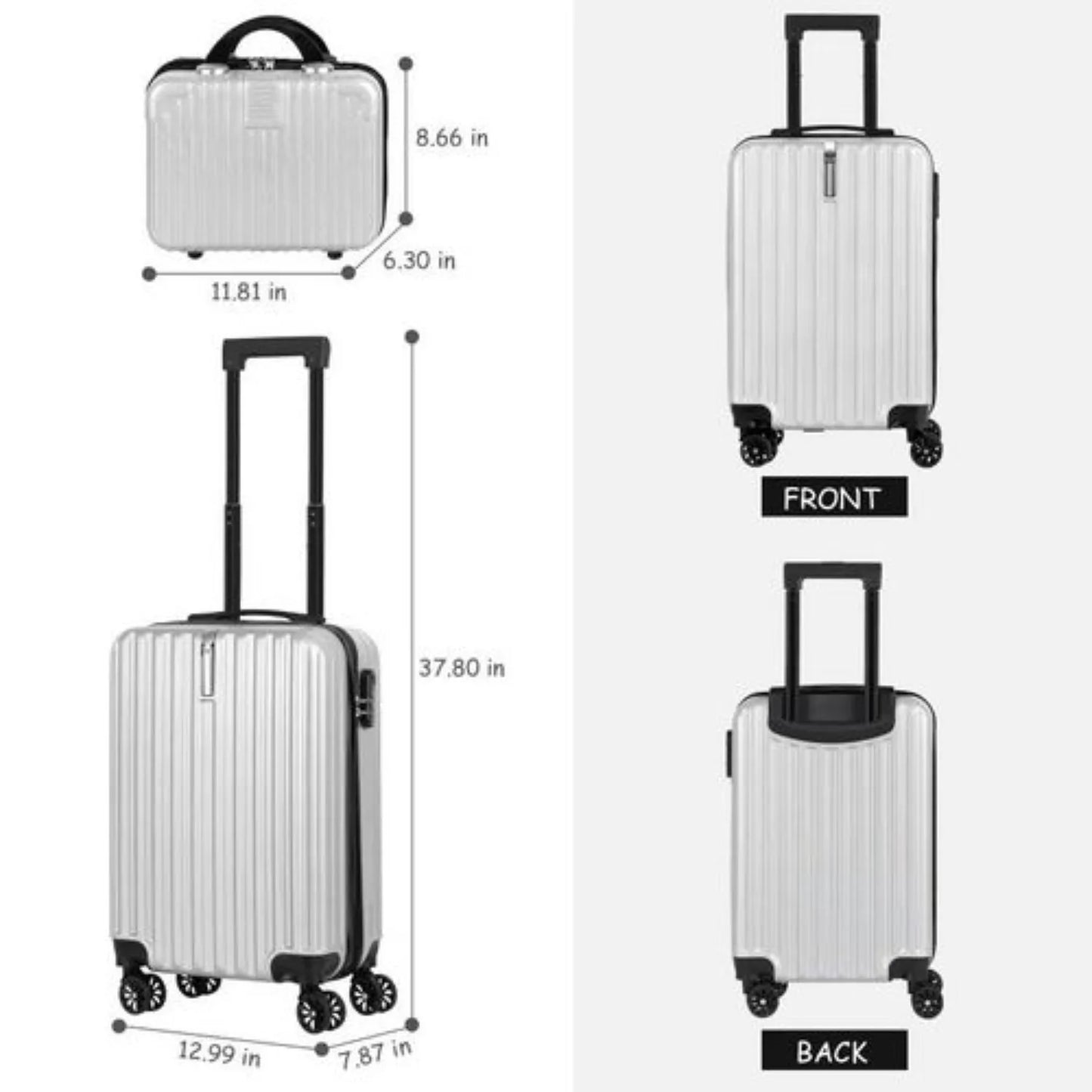 Two Piece Hardshell Luggage Set With Spinner Wheels TSA Lock