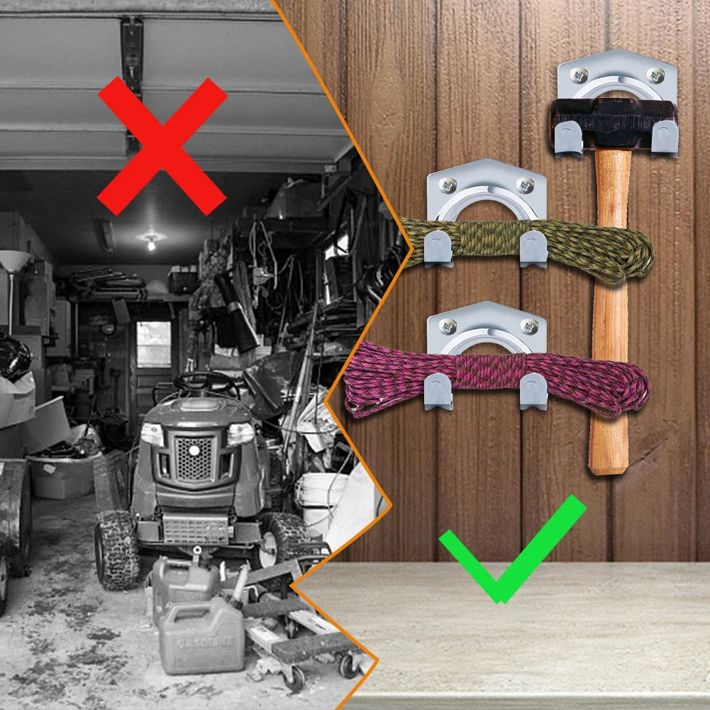 Metal Hanger Holder Storage Wall Hook Set With Screws For Home Garden Garage