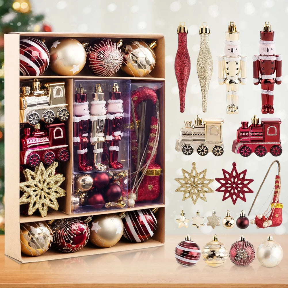 Shunmaii 50Pcs Christmas Ball Ornaments Set