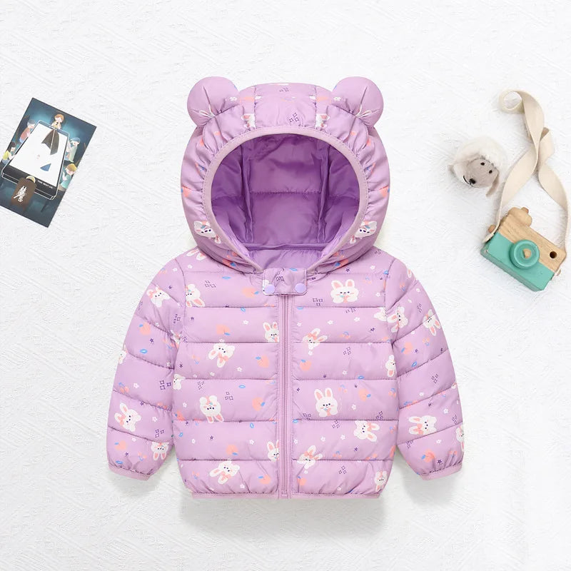 Guangdong Cartoon Kids Hooded Down Jacket Unisex Winter