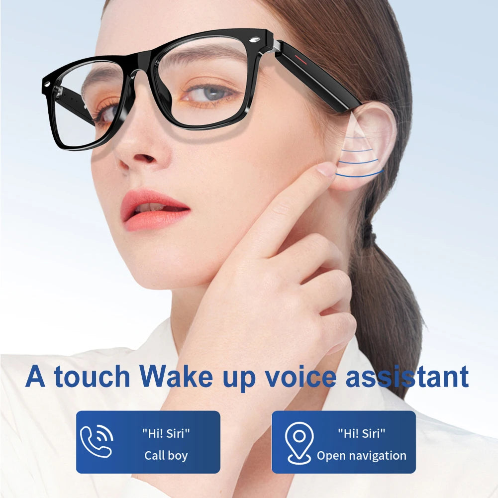 LAIMANEI Smart Glasses AI Voice Assistant Camera Glasses Open Ear