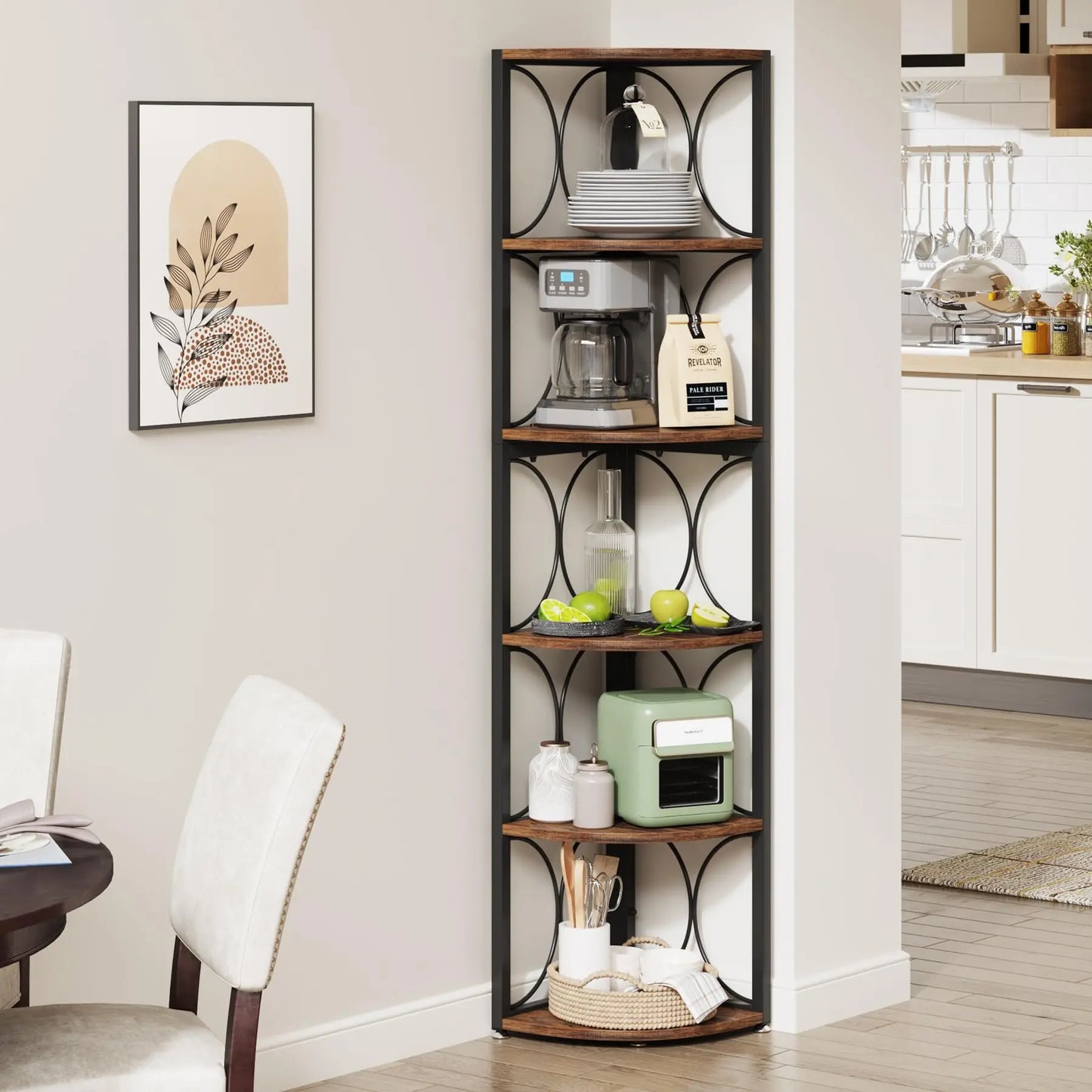 Tribesigns 6 Tier Corner Shelf Bookcase Storage Rack