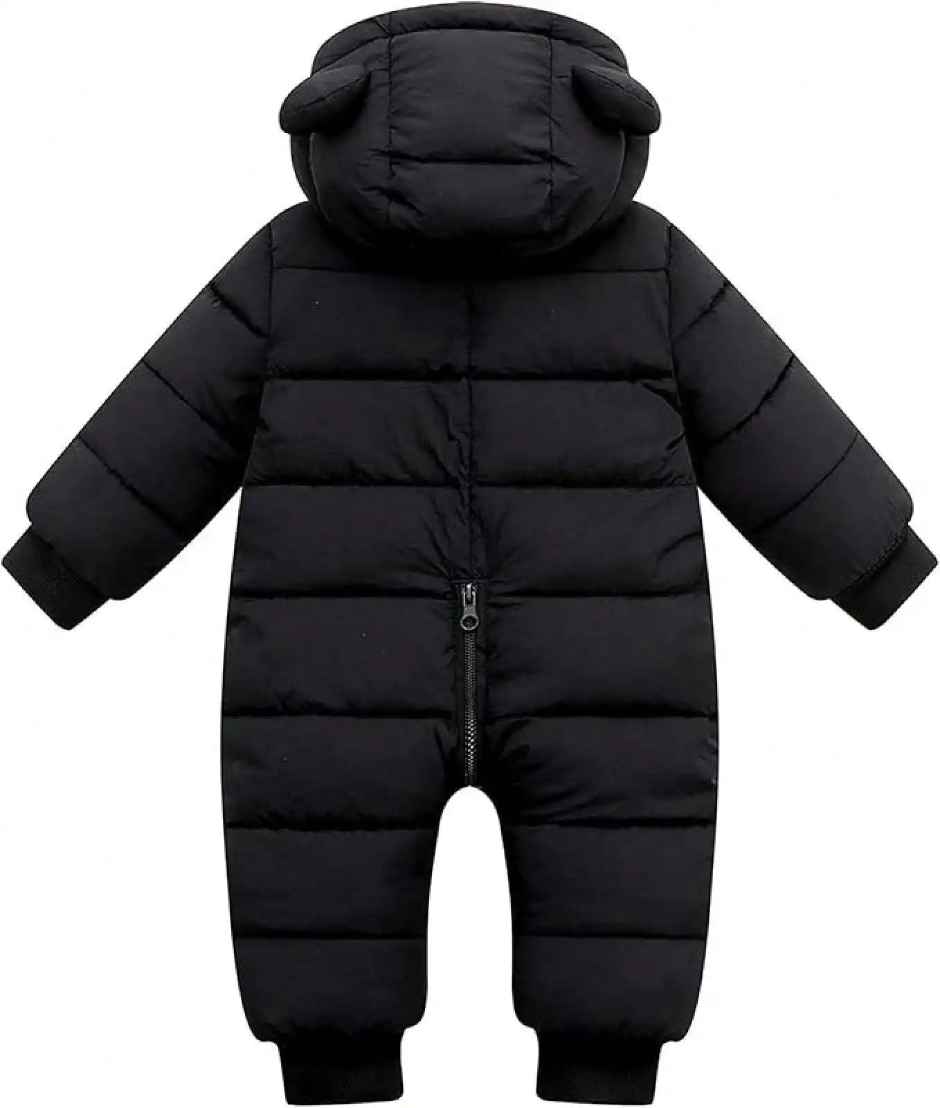 Unisex Baby Hooded Snowsuit Zip Jumpsuit Winter Warmth