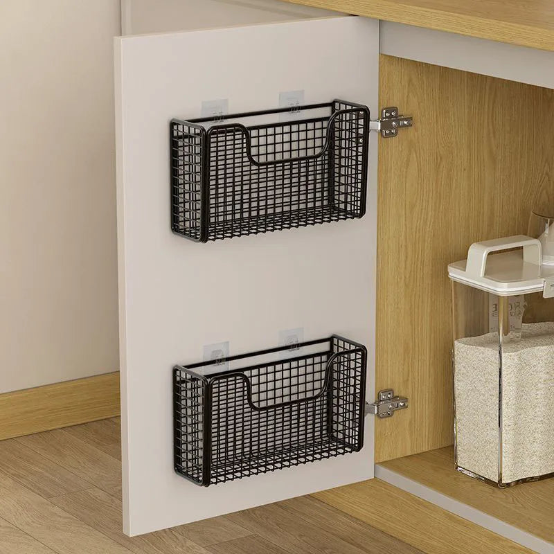 Punch Free Kitchen Cabinet Door Storage Rack Wall Mount